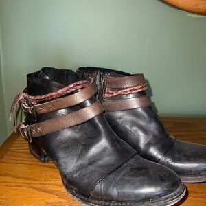 Freebird Black and Brown Ankle Boots